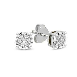 Diamond Clustered Stud Earrings